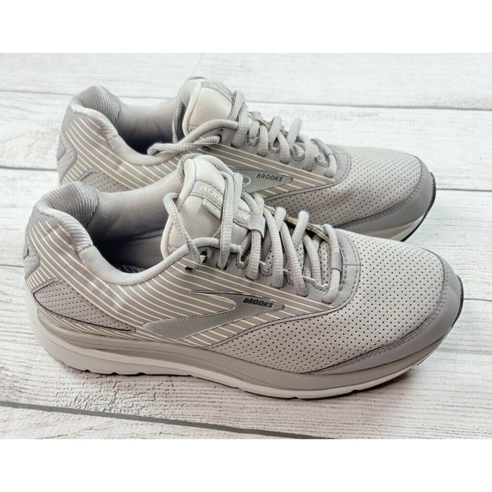 Brooks Women’s Addiction Walker Shoes Gray Leather Walking Sneakers Size 8.5 - Picture 6 of 11